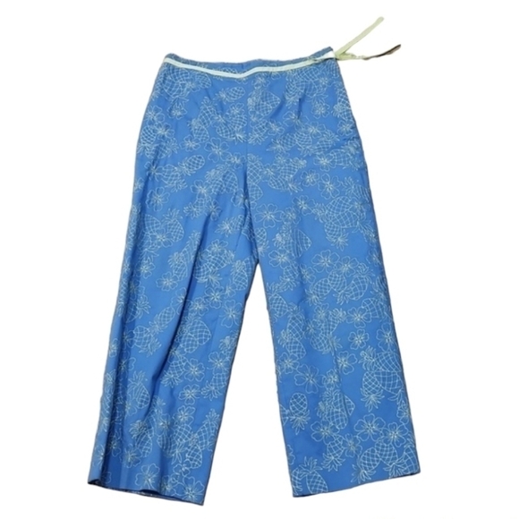Talbots Pineapple Embroidered Pants - Picture 1 of 6